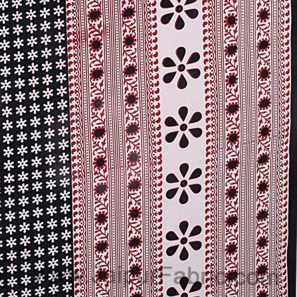 Double Bedsheet Black Color Rangoli Print