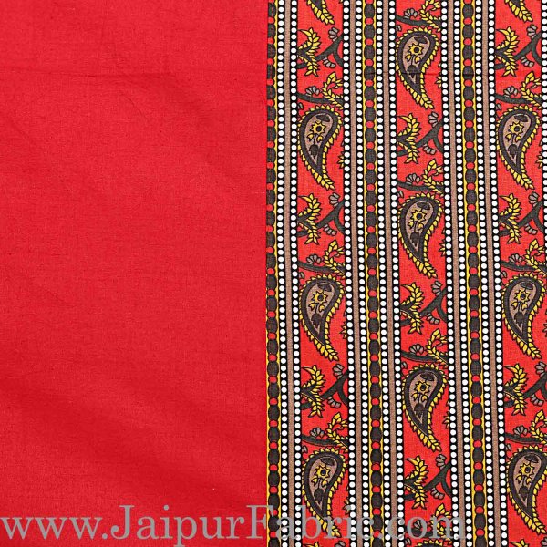 Double Bedsheet Rani Base Patchwork  (uplik) With Camel Design With Two Pillow Cover