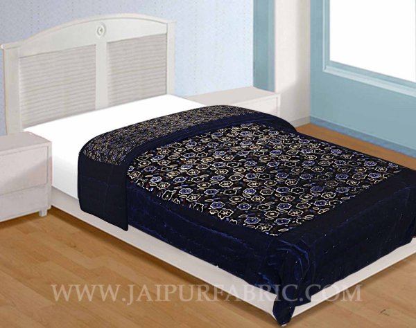 Single Bed  Velvet  Quilt Multi Floral Design print