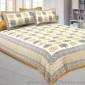 Brown Trees Double Bedsheet With 2 Pillow covers