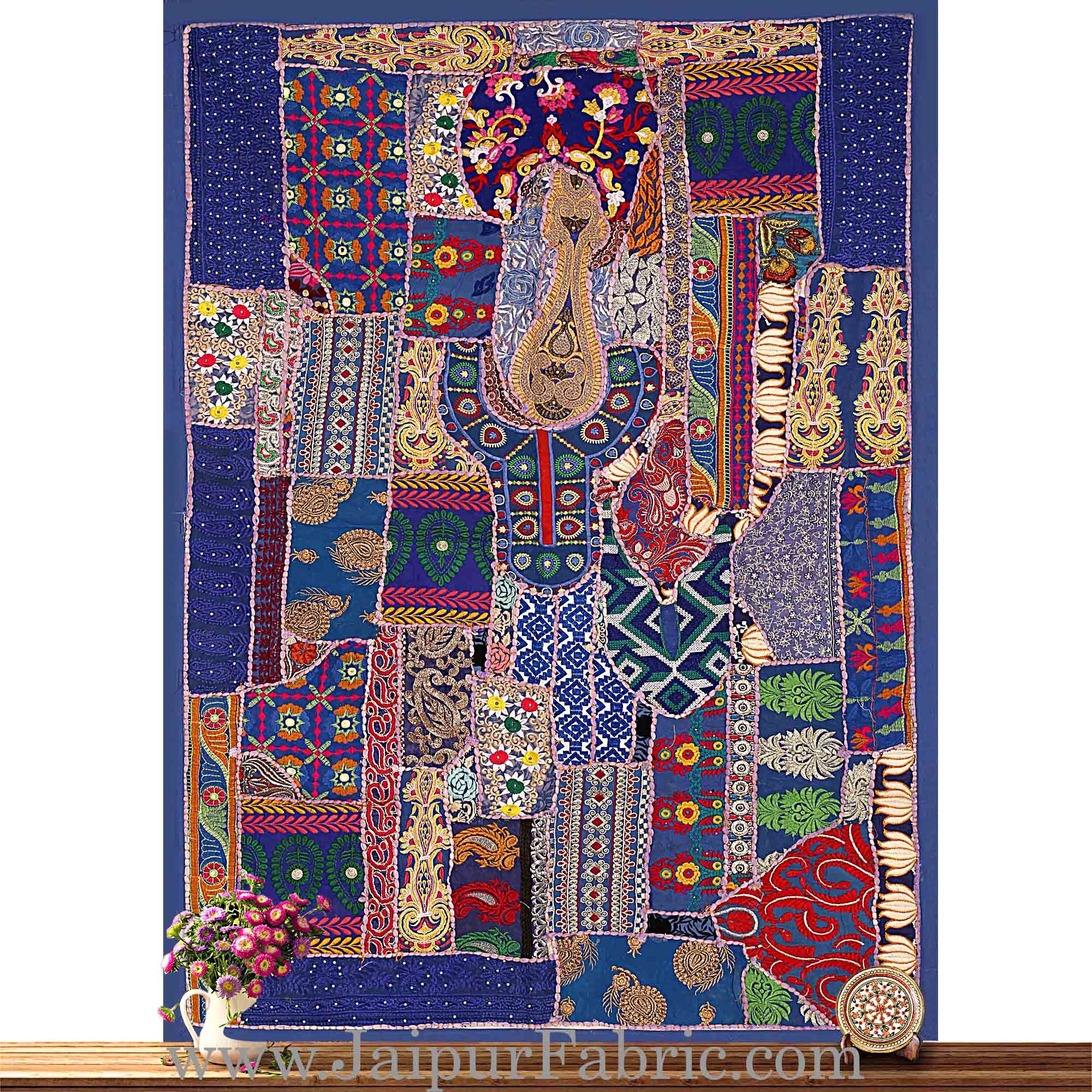 Wall Hanging Embroidered Patchwork With Applique work Multi Color Designs