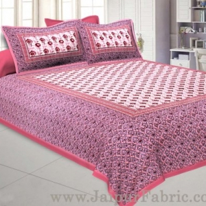 Floral BedSheet Double Bed with Pink Base