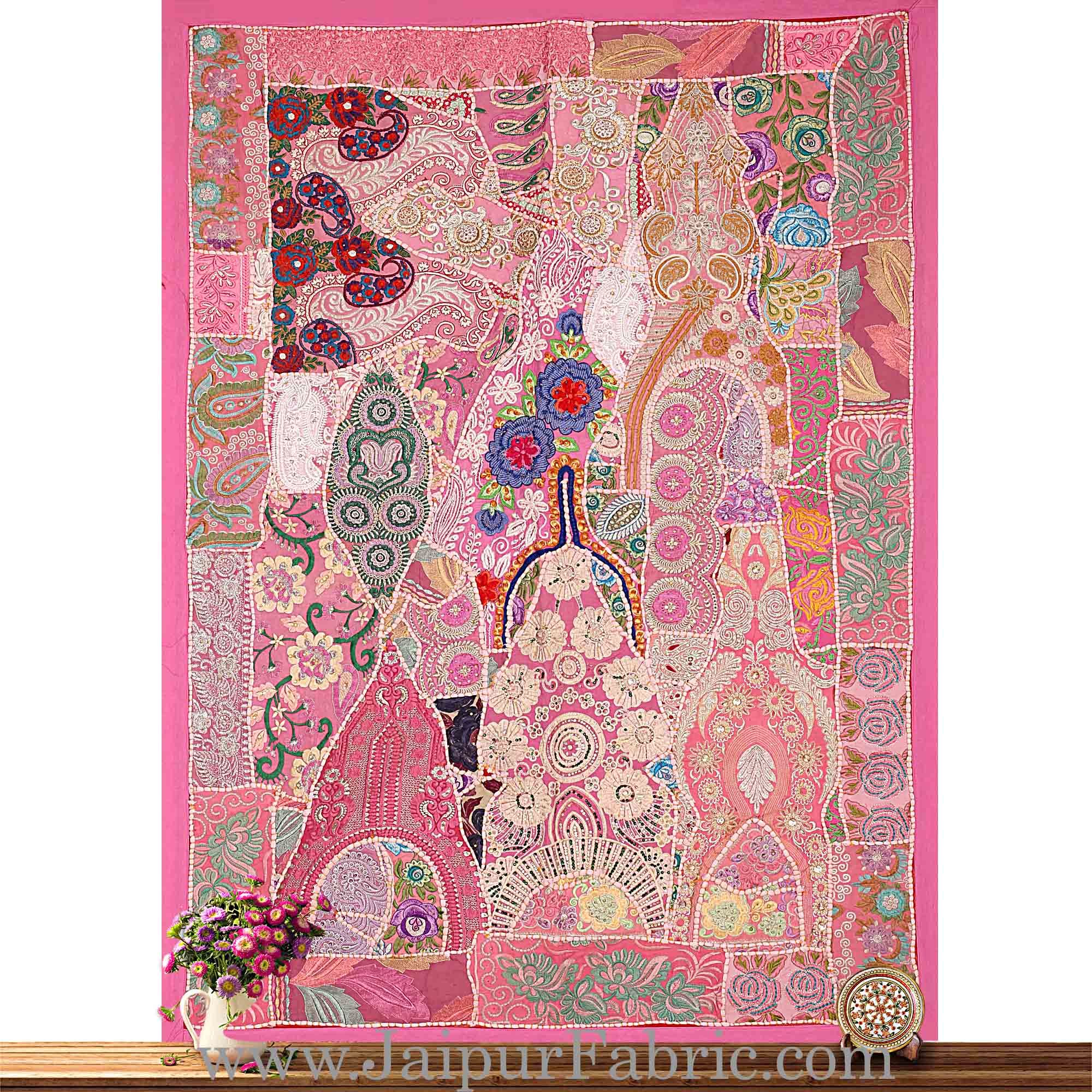 Wall Hanging Embroidered Patchwork With Multi Thread Work