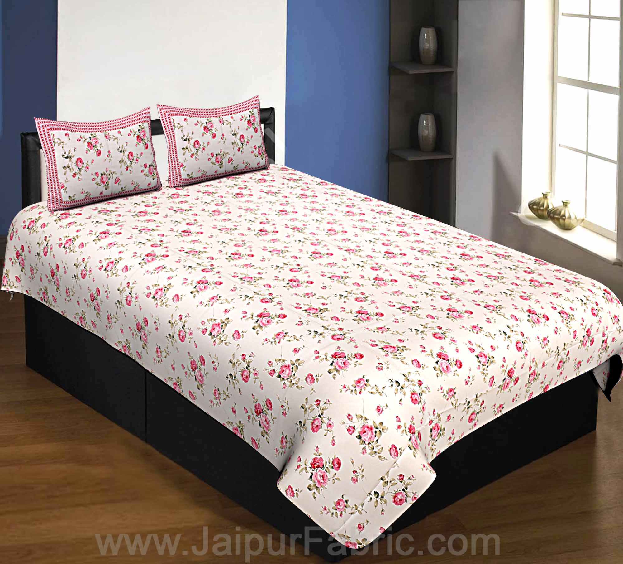 COMBO96- Set of 1 Double Bedsheet and  1 Single Bedsheet With  2+2 Pillow Cover