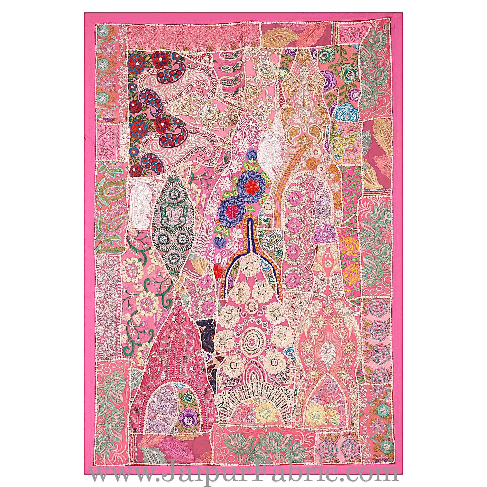 Wall Hanging Embroidered Patchwork With Multi Thread Work