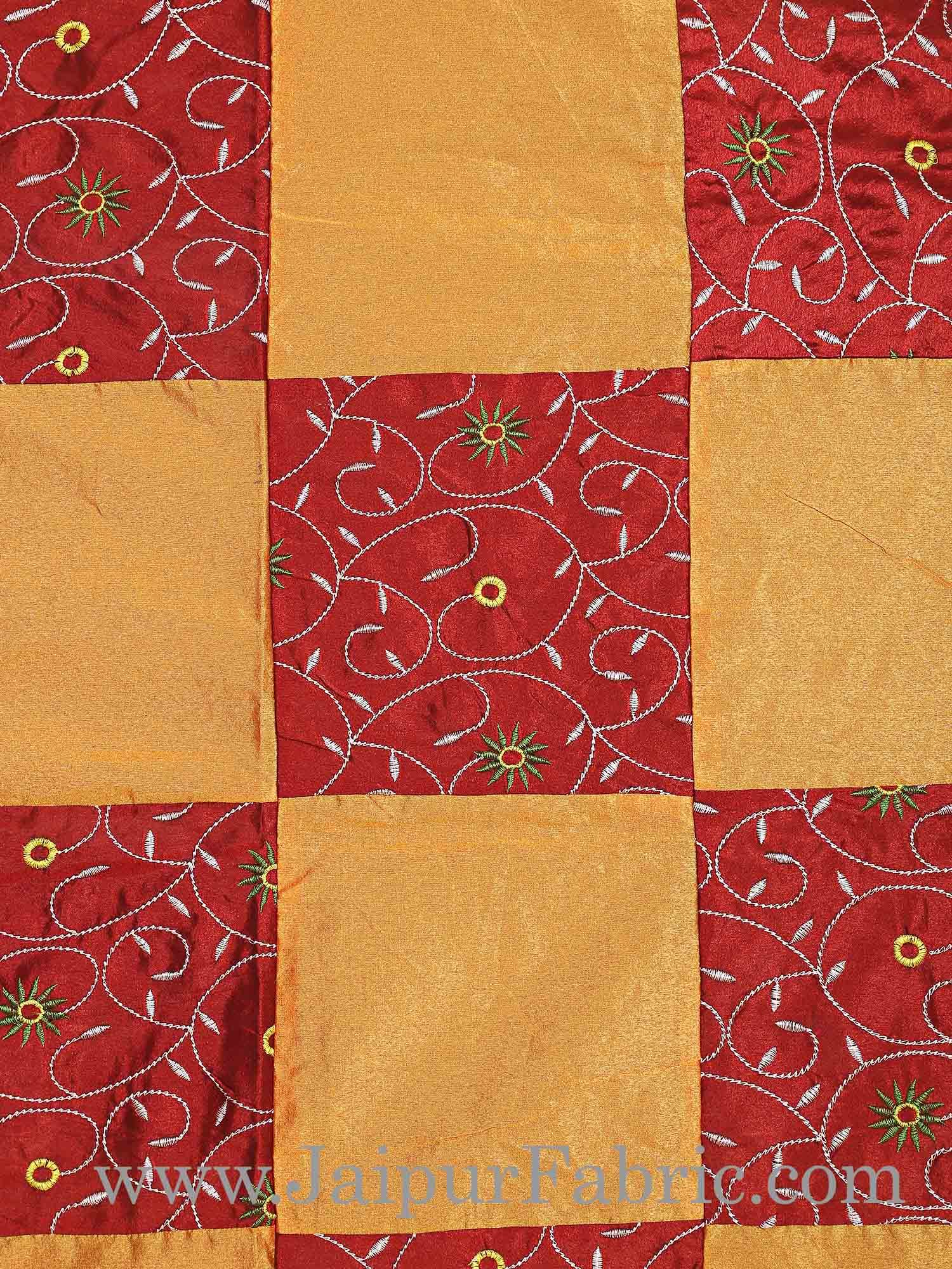 Maroon With Embroidery Silk festive Double Bed sheet