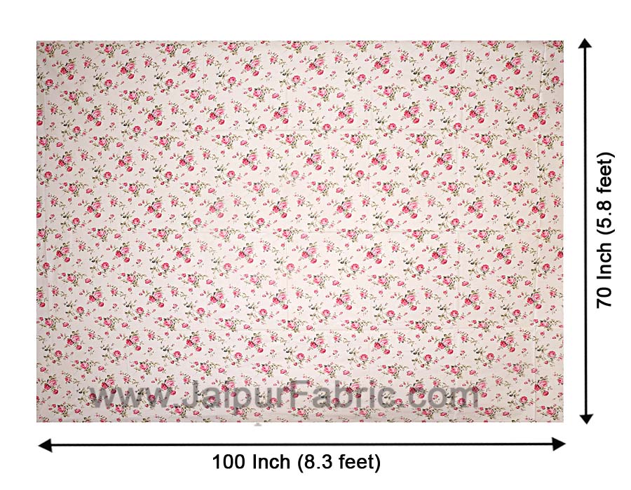 Pure Cotton 240 TC Single Bedsheet in cream seamless floral print taxable