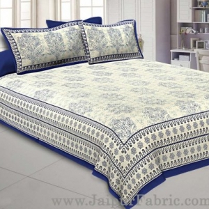 Blue Gamla block Double Bedsheet With 2 Pillow covers