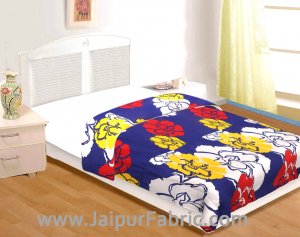 Multi Floral Microfiber Double Bed Quilt/Ac Quilt/Dohar, 80x85-inch(Multicolour)