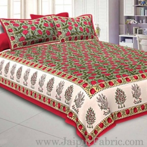 Double Bedsheet Super Fine Cotton Smooth Touch  With Floral Print Hand Block