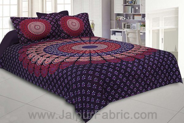 Grapevine Mandala Bedsheet Tapestry Floral Print With 2 Pillow Covers