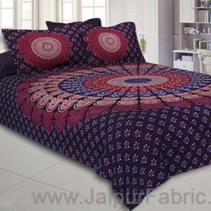 Grapevine Mandala Bedsheet Tapestry Floral Print With 2 Pillow Covers