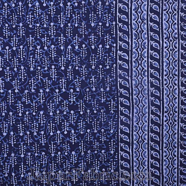Double Bedsheet Dabu Indigo Dye Navy Blue Hand Block Print