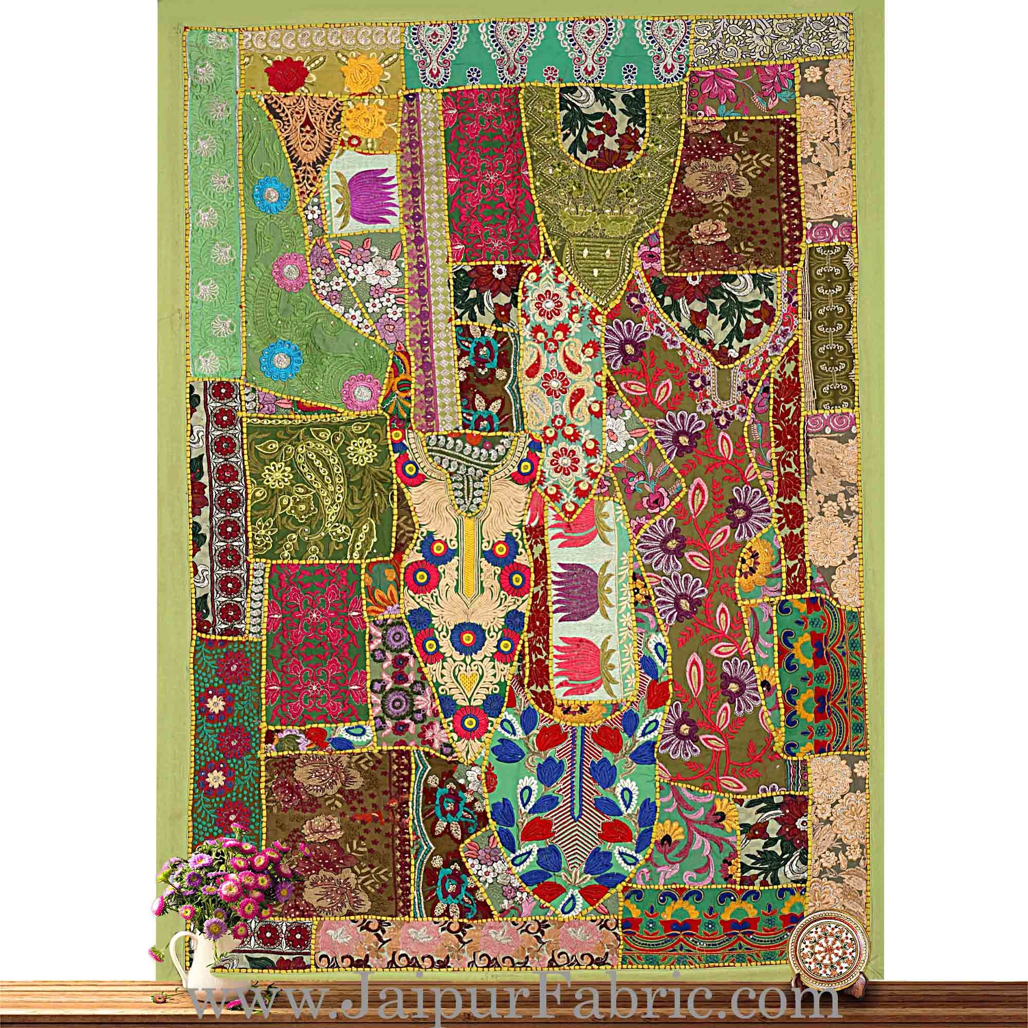 Wall Hanging  Patchwork With Embroidered Applique Work