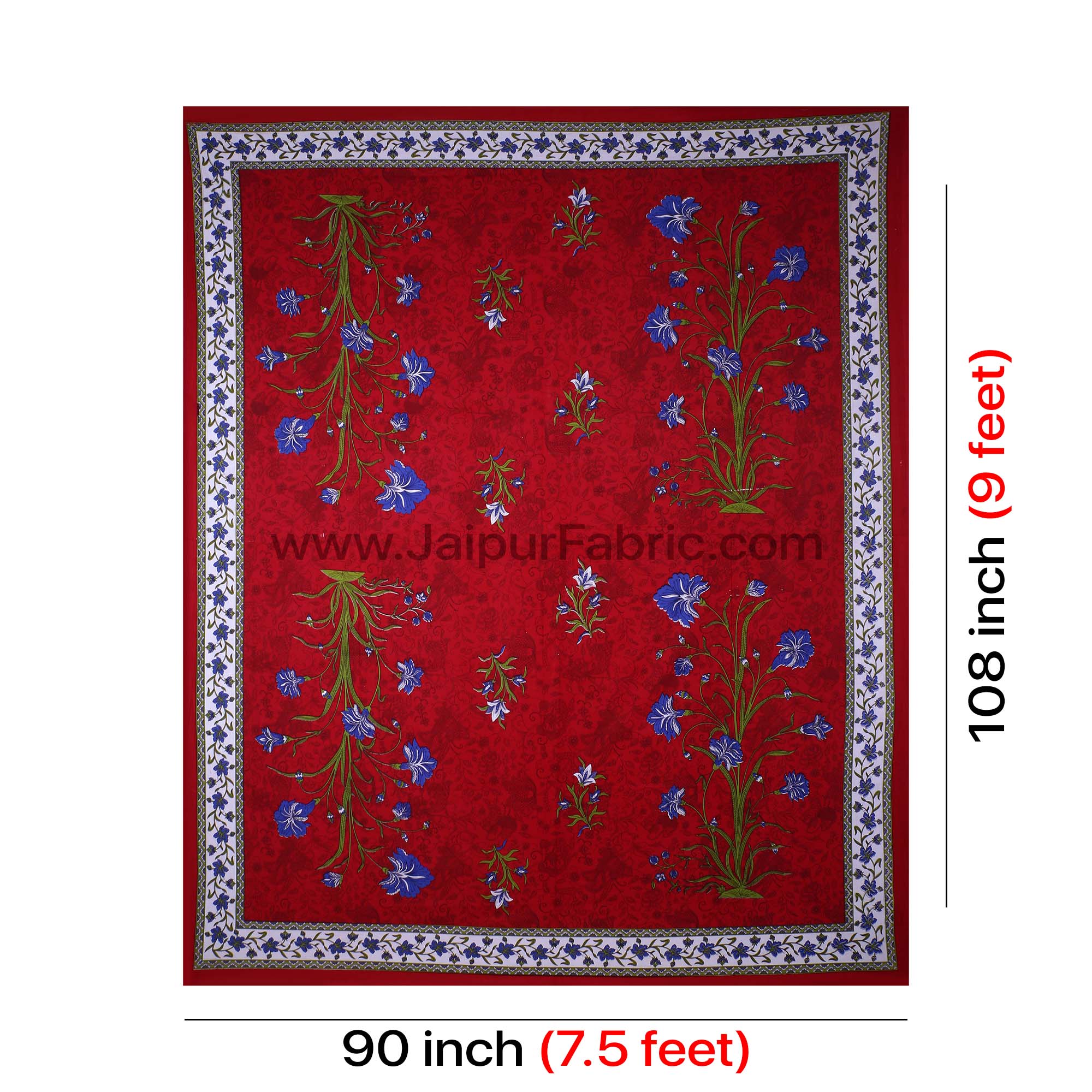 Red Tree Print Double Bedsheet