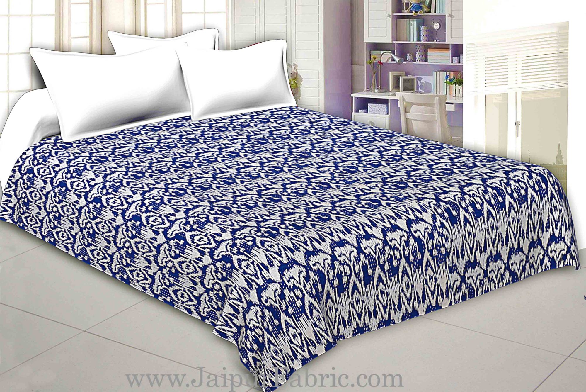 Jaipuri Light Weight Multi Checkered  Double Bed Quilt Razai