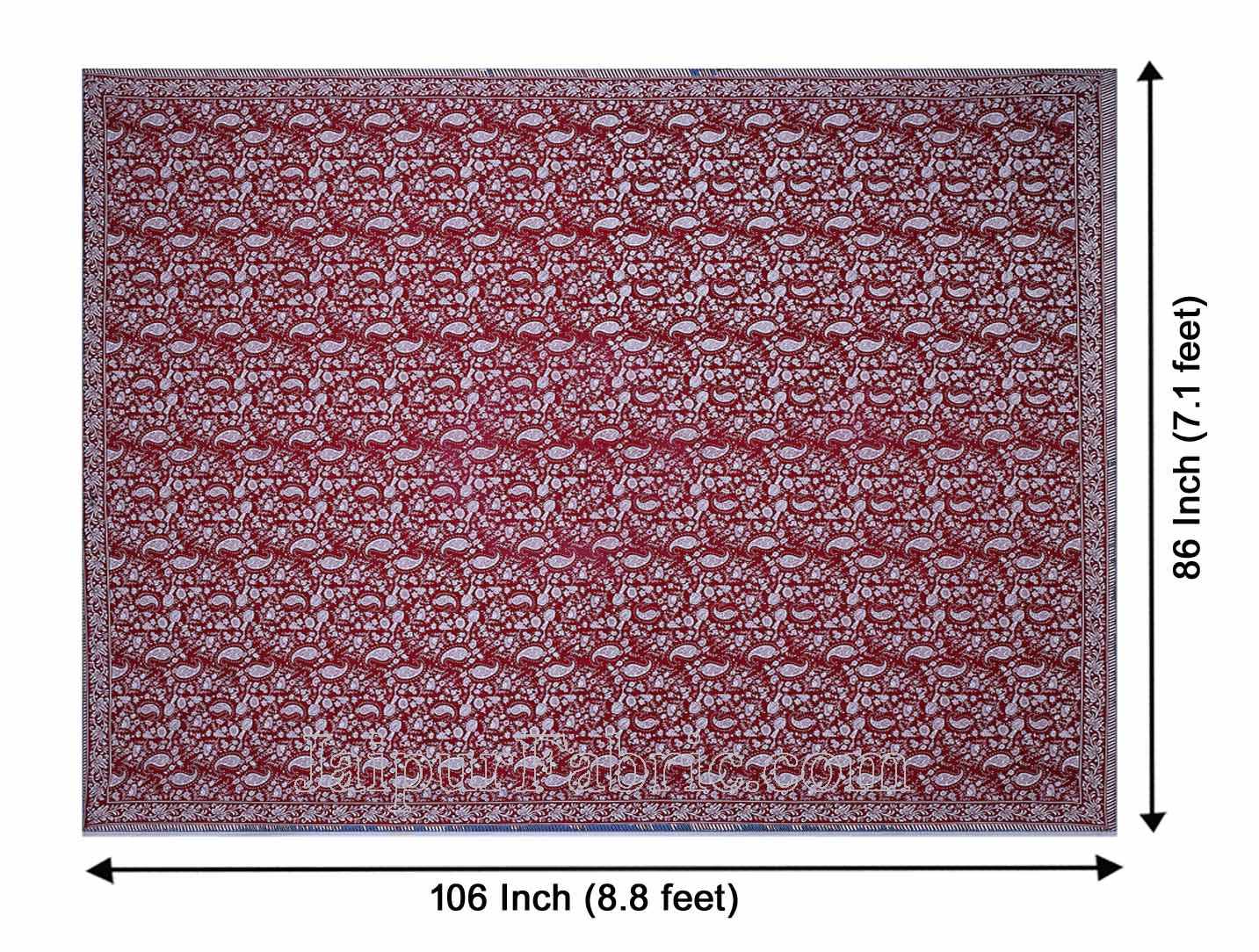 Double Bedsheet Maroon Red Paisley Floral Pattern