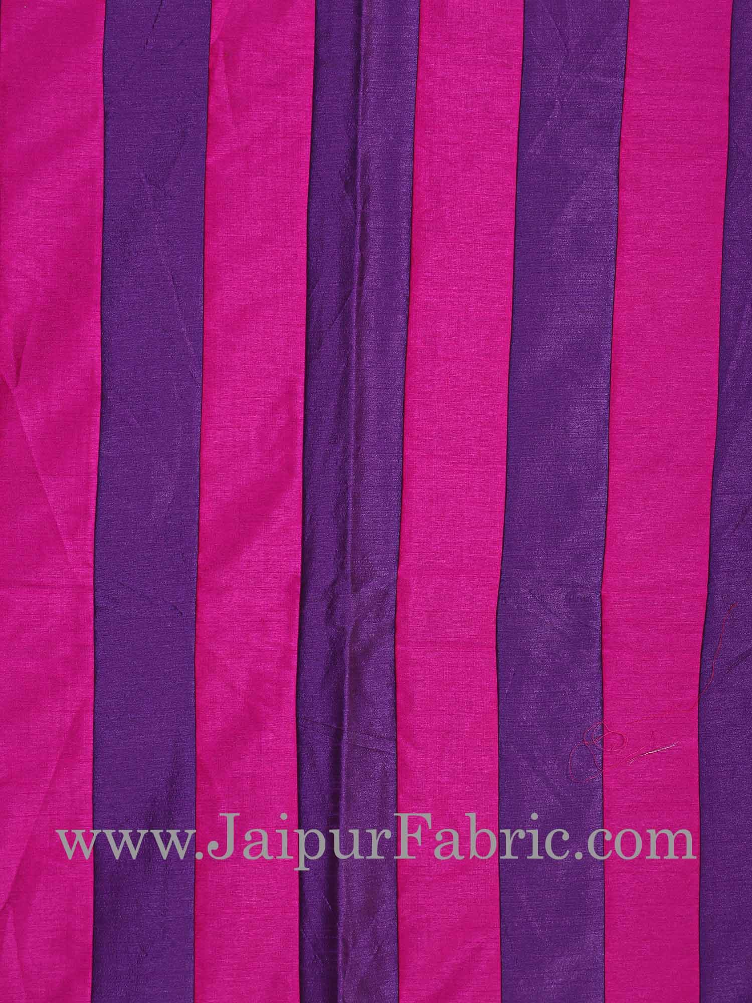 Blue And Rani Color Long Lining Silk festive Double Bed sheet