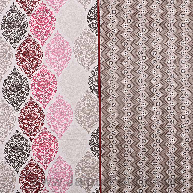 Double Bedsheet Brown Pink Retro Pattern