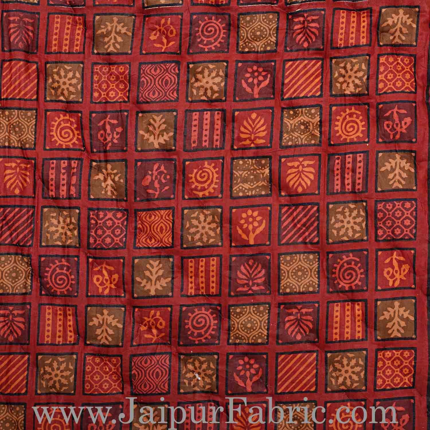 Jaipuri Razai/Quilt  Check Dabu Print Fine Cotton