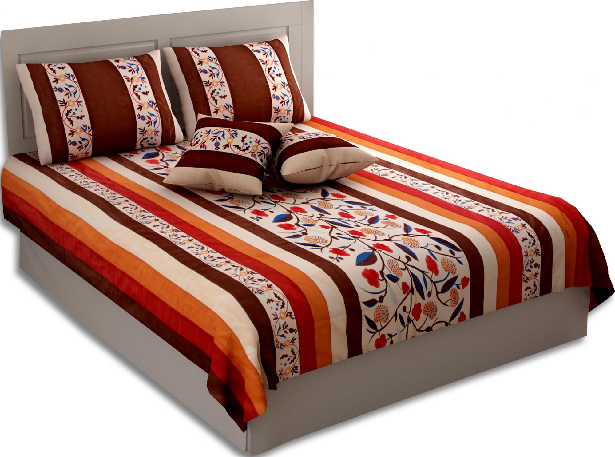 Magnificient Motif Silk Double Bed Cover