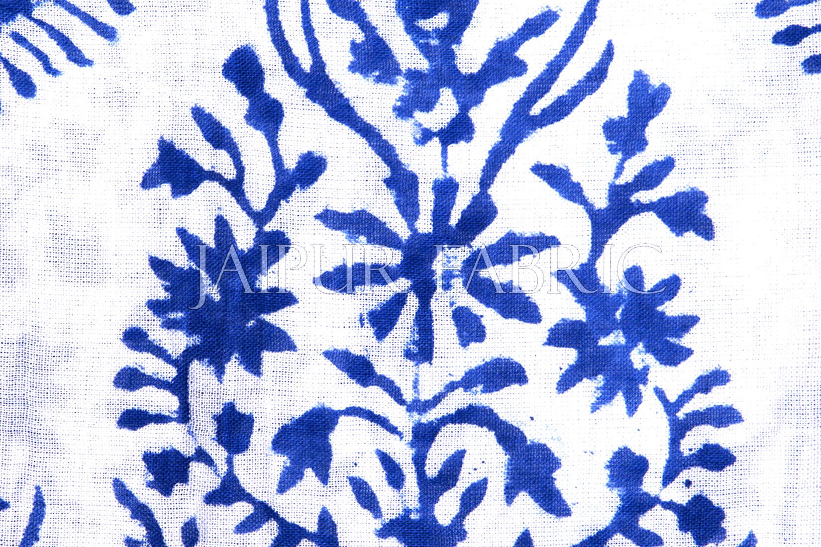 Blue Border Handmade Block Print Cotton Scarf