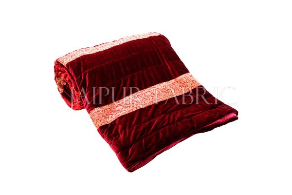 Red Velvet Double Bed Quilt