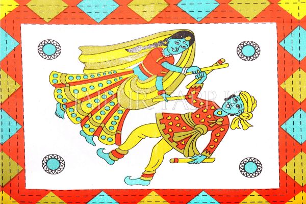 Orange Base Jaipuri Folk Dance Cotton Single Bed Sheet