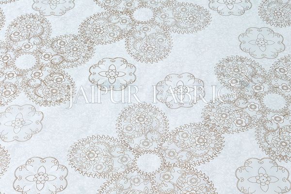 White base With Golden Rajasthani Floral Print Single cotton Bed sheeet