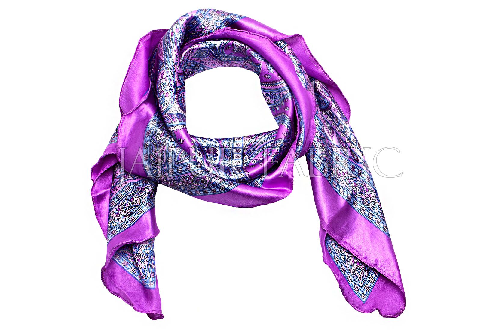 Purple Color Jaipuri Keri Print Silk Scarf