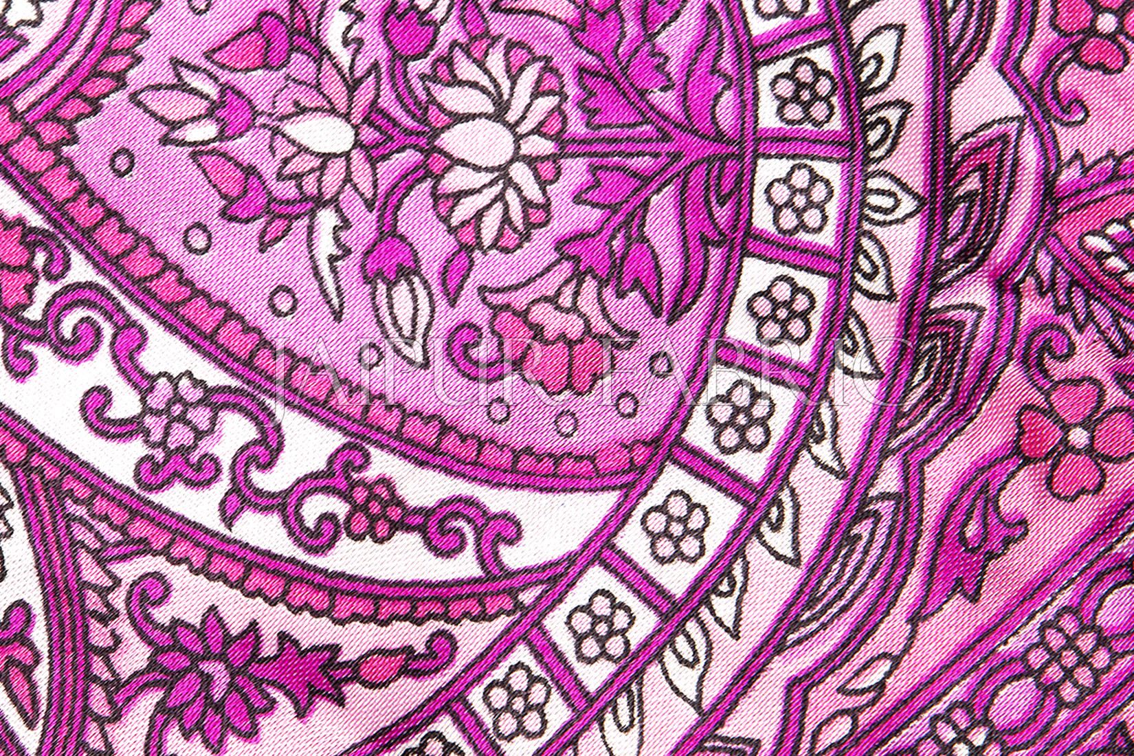 Pink Color Jaipuri Keri Print Silk Scarf