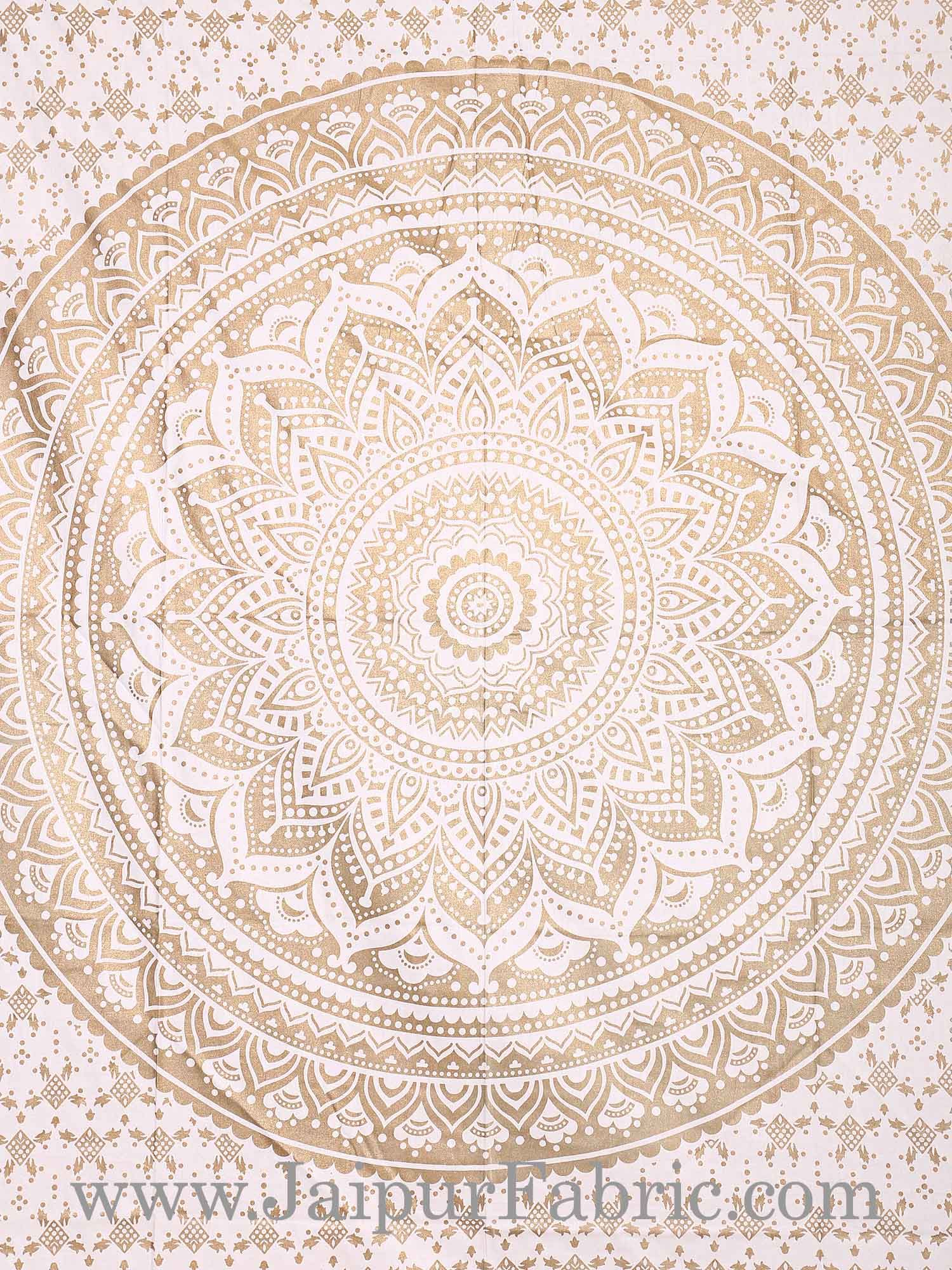 Gold Tapestry Ombre Mandala Wall Hanging Metallic Shine Bohemian Bedspread and beach throw 90x60