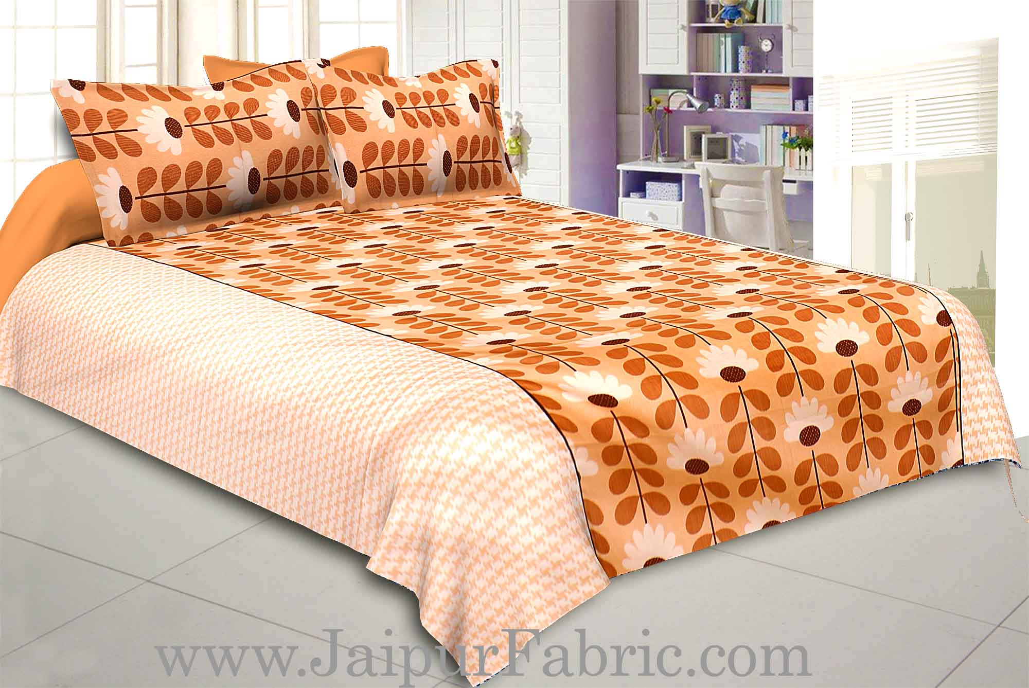 Awesome Apricot Double Bedsheet