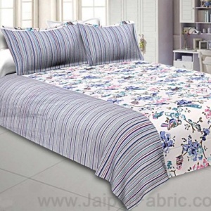Double Bedsheet Livid Colorful Sparrows  Design Print