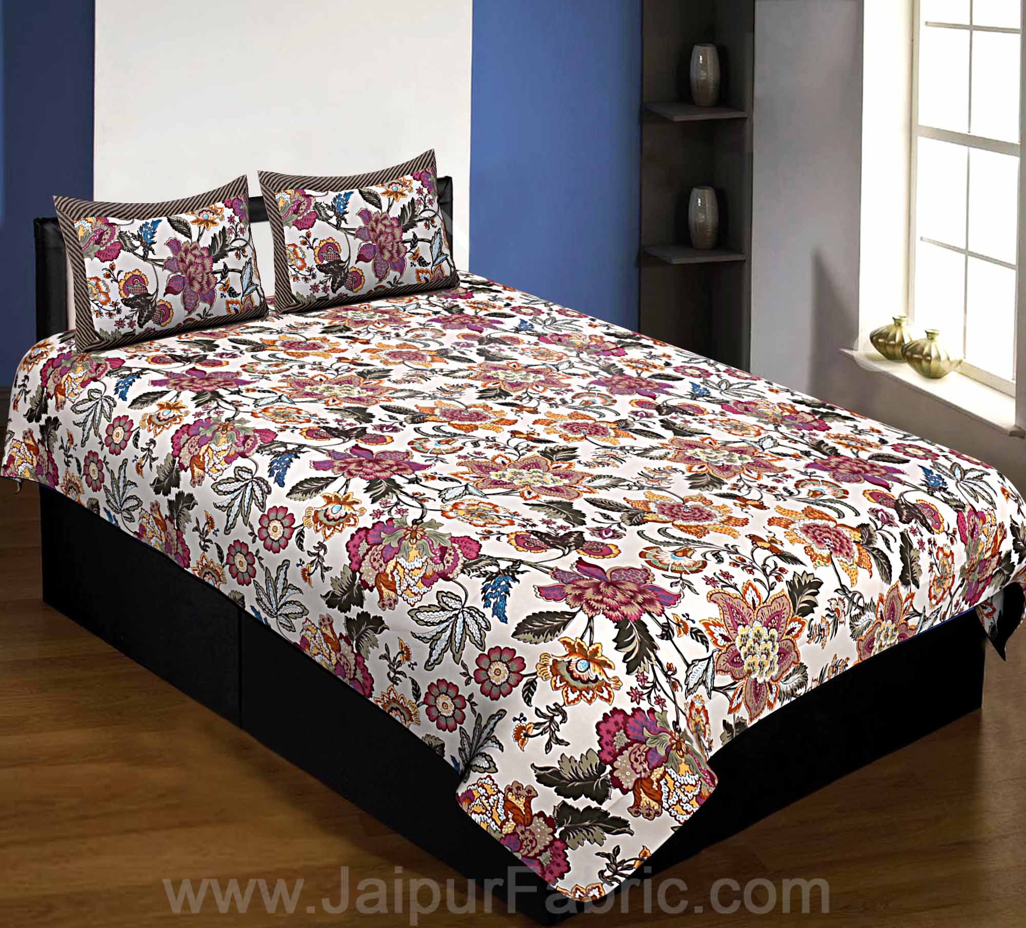 COMBO90- Set of 1 Double Bedsheet and  1 Single Bedsheet With  2+2 Pillow Cover