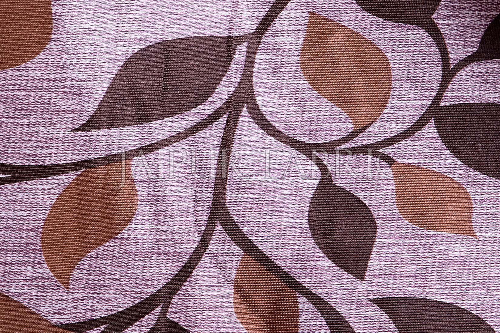 Violate Base Chocolate Color Printed Polyester Curtain