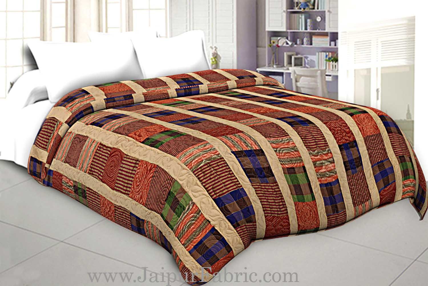 Ethnic Design Reversible Double Bed Ac Blanket / Dohar / Quilt ( Pack Of 1 )