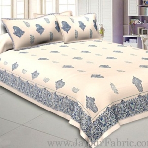 Smooth Cotton Double Bedsheet Paisley Design Print With Two Pillow Cover