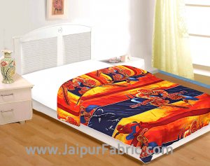 Kids Superhero Spiderman Print Single Bed Riversible Ac Blanket