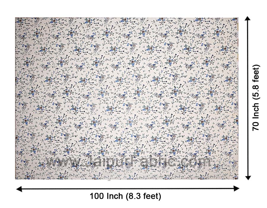 Pure Cotton 240 TC Single Bedsheet in Blues floral pattern