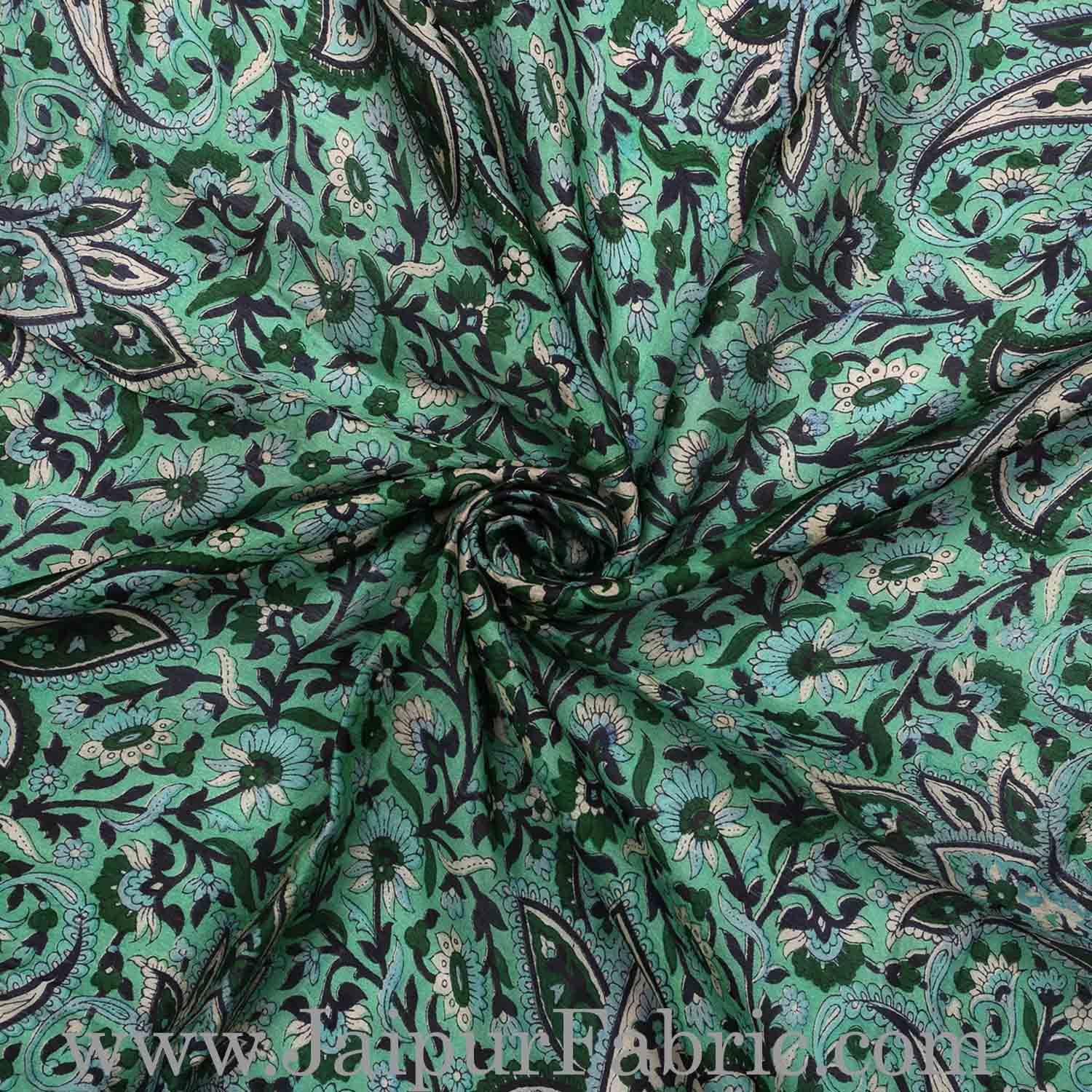 Silk Scarf Green Handmade Look