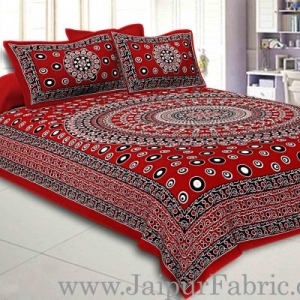 Double bedsheet Maroon Color  Rangoli Pattern Smooth Touch With 2 Pillow Cover