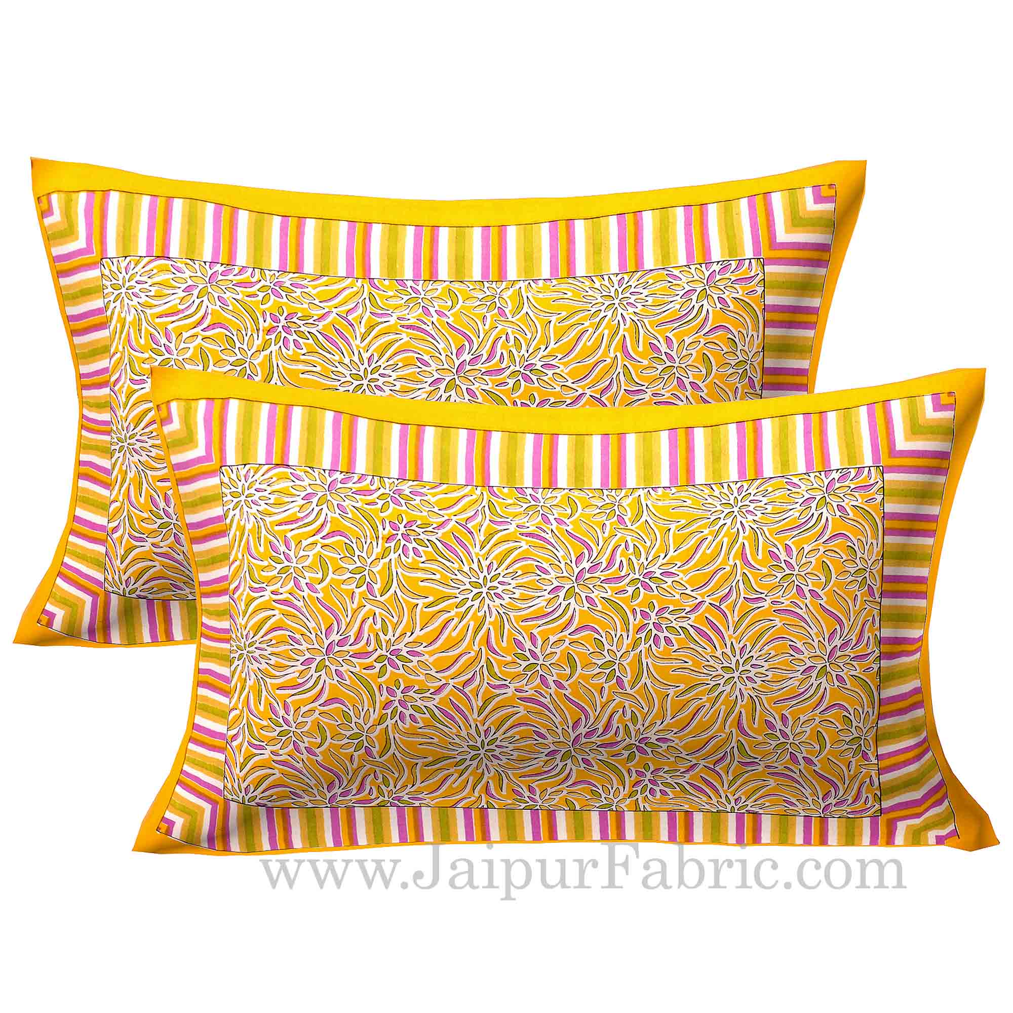 Honey Yellow Abstract Double Bedsheet