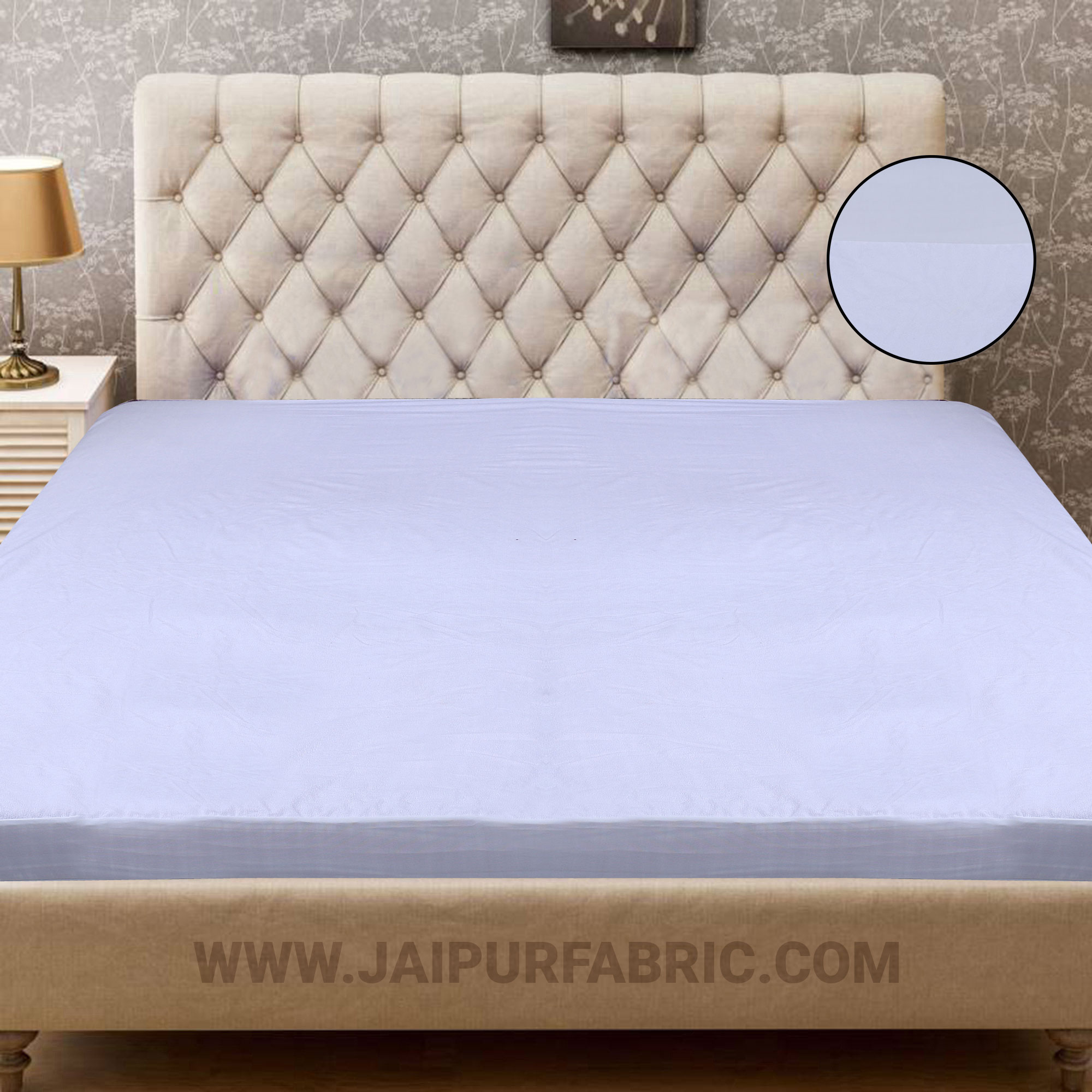 Heavy Quality White Terry Cotton Waterproof and Elastic Fitted Through Out Double Mattress Protector