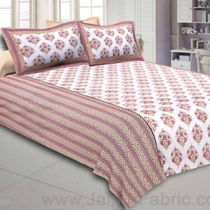 Double Bedsheet Dark Pink Bouquet Design