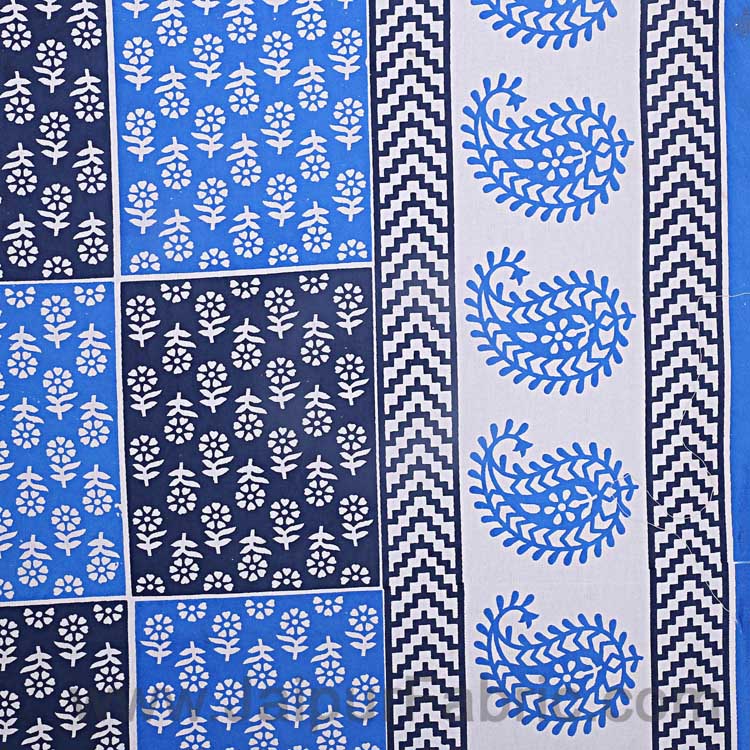 Double Bedsheet Royal Blue Fine Cotton Checkerd Design
