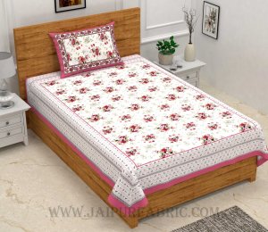 Pink Bunch of Flowers Single Bedsheet