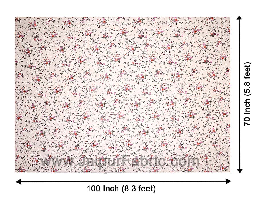 Pure Cotton 240 TC Single bedsheet in pink seamless floral print