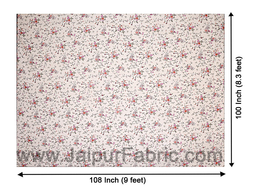 Pure Cotton 240 TC Double bedsheet in pink seamless floral print