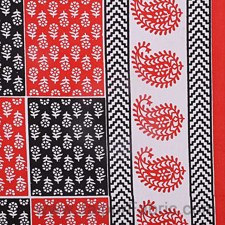 Double Bedsheet Red And White  Fine Cotton Checkerd Design